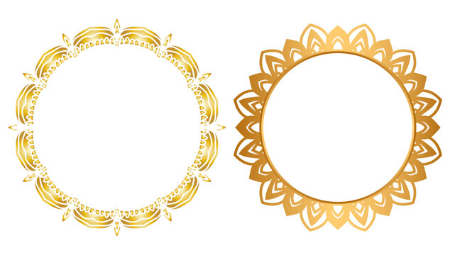 Luxury mandala golden circle frame clipart