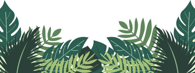 Tropical Leaves Border