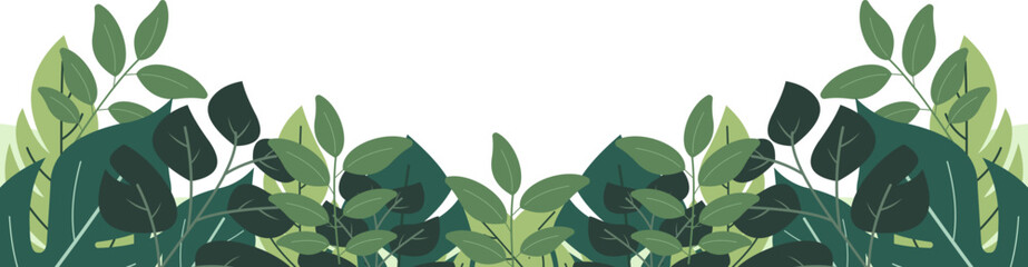 Obraz premium Tropical Leaves Border