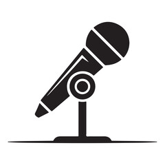 Microphone Icon. microphone sign. silhouette microphone icon. microphone symbol isolated on  background. vector illustration eps 10