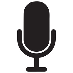 Microphone Icon. microphone sign. silhouette microphone icon. microphone symbol isolated on  background. vector illustration eps 10