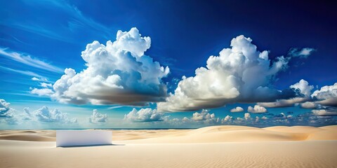 Fluffy Clouds Desert Sky Banner - Freedom & Vastness