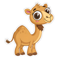 Cartoon Camel Sticker. PNG.