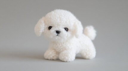 Cute white plush puppy, soft and cuddly toy dog, perfect for children or as a comforting companion, ideal for gifting.