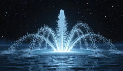 fountain at night