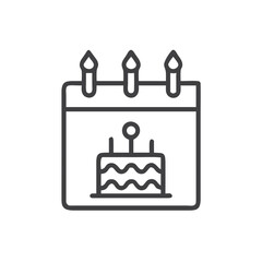 Fototapeta premium Birthday Calendar - Birthday Party Celebration Icon for Event Planning Apps, Celebration Reminders, Party Organization Websites, and Digital Greeting Card Platforms