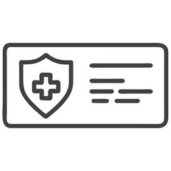 Obraz premium Health Insurance Card Icon for Medical Websites, Healthcare Apps, Insurance Company Materials, Patient Information Resources and Health Service Platforms
