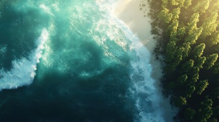 Serene underwater scene, vibrant coral and shimmering schools of fish, peaceful ocean depths inviting exploration, copy-space available.