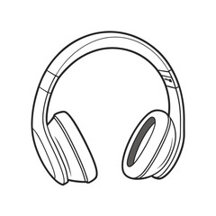 Head phone white background vector art illustration 