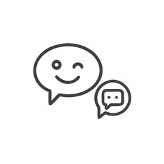 Chat Bubble with Emoji Icon for Communication Apps, Messaging Platforms, Social Media Design, Customer Service Interfaces, and Website Chat Functions