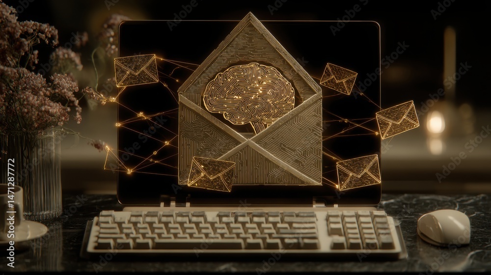 Poster comprehensive neural calibration icon concept emphasizing message-frequency optimization for enhance