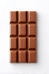 Fototapeta premium Milk Chocolate bar top view, isolated on a white background