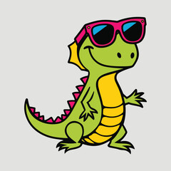 Obraz premium Vibrant Lizard Vector Designs for World Lizard Day | Cute, Cartoon, and Nature-Inspired Solid Color Art | Unique Lizard and Tropical Environment Illustrations