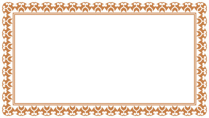Rectangle golden certificate border pattern line photo frame islamic wedding invitation Card