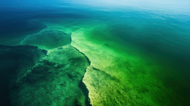 Vibrant underwater scene, serene turquoise waters, lush marine vegetation, perfect for diving and ocean exploration themes.