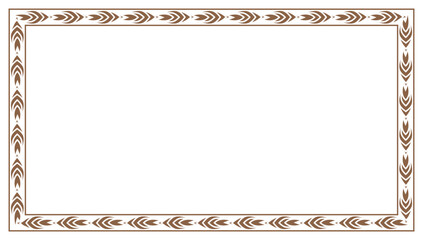 Rectangle golden certificate border pattern line photo frame islamic wedding invitation background with mandala squire frame	
