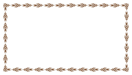 Shiny Ornate Thai Golden Rectangle Corner Certificate Border Pattern Line Photo Frame Islamic Wedding Invitation Background 