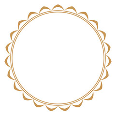Gold circle frame border design png transparent background