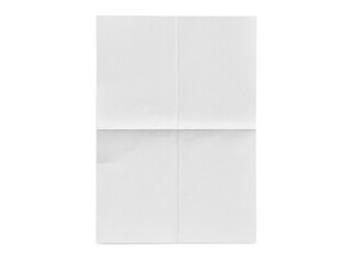 A clean white paper with visible vertical and horizontal folds, centered on a black background. Perfect for poster mockups, editorial layouts, or texture overlays with a simple and direct look.