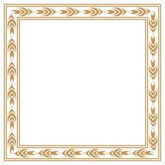 Shiny Golden Rectangle Corner Certificate Border Pattern Line Photo Frame Islamic Wedding Invitation Background