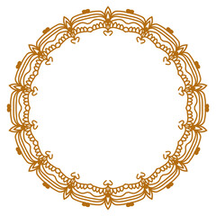 Golden circle frame border clipart