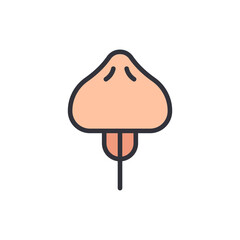 Minimalist illustration of single bao bun on a dark background