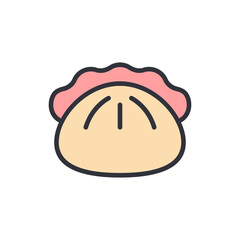 Charming Cartoon Dumpling Illustration with Modern Flat Design Aesthetic