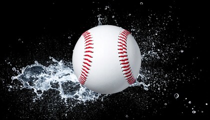 baseball on black background