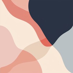 Abstract colorful wavy shapes on a modern minimalist background