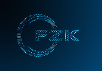 FZK low poly letter logo vector design. FZK lower poly logo design.