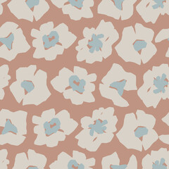 Vector abstract simple flower seamless pattern