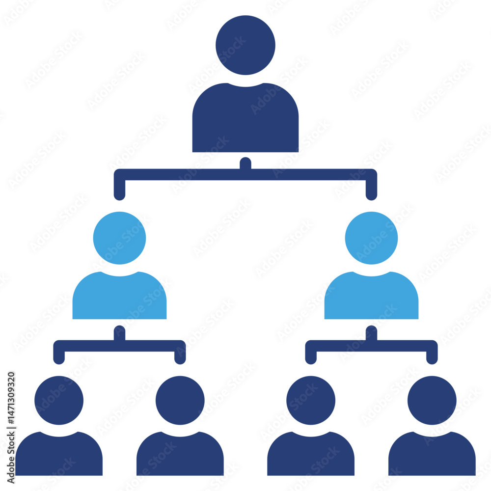 Poster organization structure two color icon