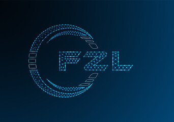 FZL low poly letter logo vector design. FZL lower poly logo design.