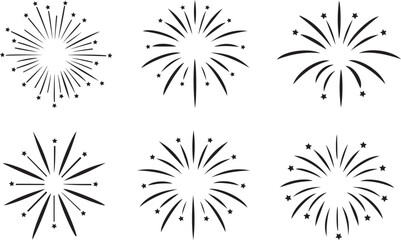 Star Fireworks Vector Collection &ndash; Festive Burst Designs for Celebrations, Holidays, and Events