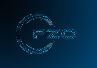 FZO low poly letter logo vector design. FZO lower poly logo design.