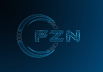 FZN low poly letter logo vector design. FZN lower poly logo design.