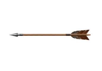 Traditional wooden arrow with metal tip
