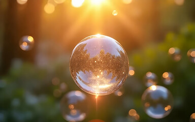 soap bubbles in the night