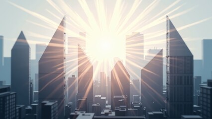 Obraz premium Urban Sunrise Painting Art Map