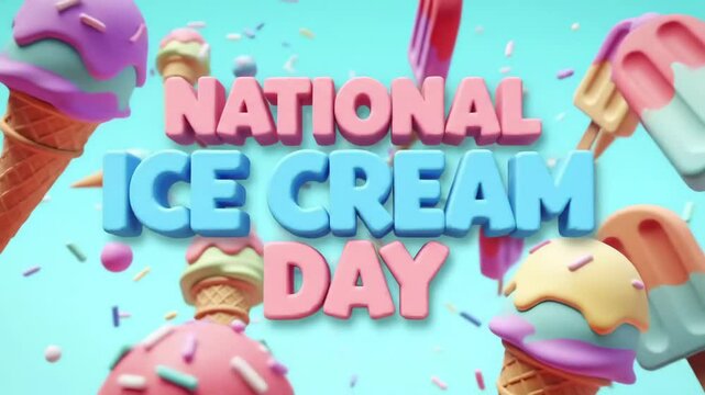 National Ice Cream Day Celebration. Sweet Food Background for Social Media.