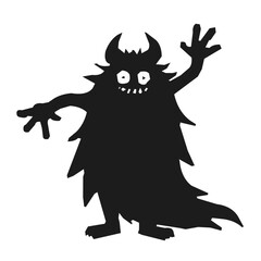 Monster black silhouette vector illustration
