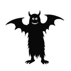 Monster black silhouette vector illustration