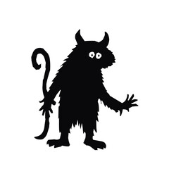 Monster black silhouette vector illustration