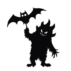 Monster black silhouette vector illustration