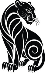 Elegant tribal panther vector art perfect for tattoos and logos