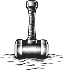 Powerful Viking hammer vector art