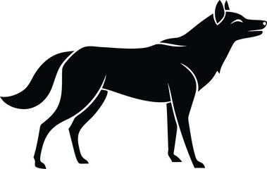 black silhouette of a wolf, vector illustration of a wolf, Wolf icon, Wolf  design and logo