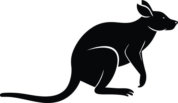 kangaroo vector illustration, kangaroo, kangaroo with baby, kangaroo icon, Kangaroo on White and black