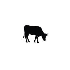 Cow Sacrificial Animal silhouette on white background