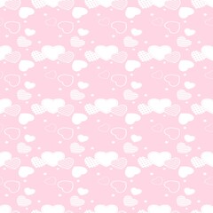 Heart Pattern Background, Romantic Love Design, Valentine’s Day, Cute Pink Hearts